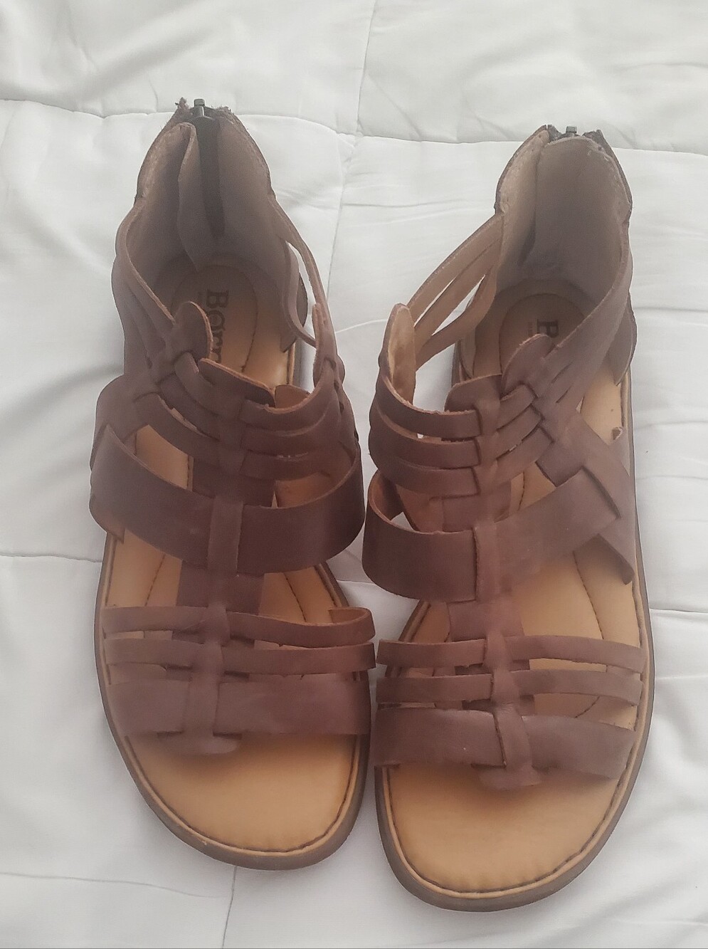 Born Brown Woven Gladiator Sandals